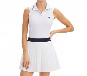 NEW BOAST sleeveless polo in white